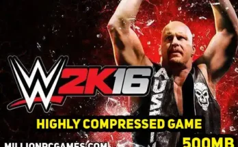 Download WWE 2K16 Highly Compressed PC Game Free – 100% Working | Play WWE 2K16 on Windows with over 120 wrestlers, realistic wrestling gameplay, multiple match types, and fun game modes. Free full version download for low-end and high-end PCs.